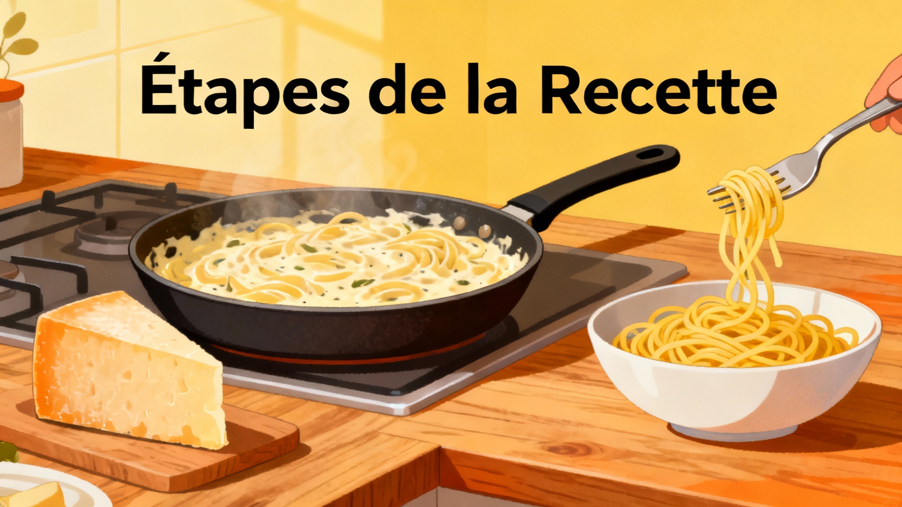 Ricetta Facile della Pasta alla Carbonara con la Panna 2 Passaggi della Ricetta