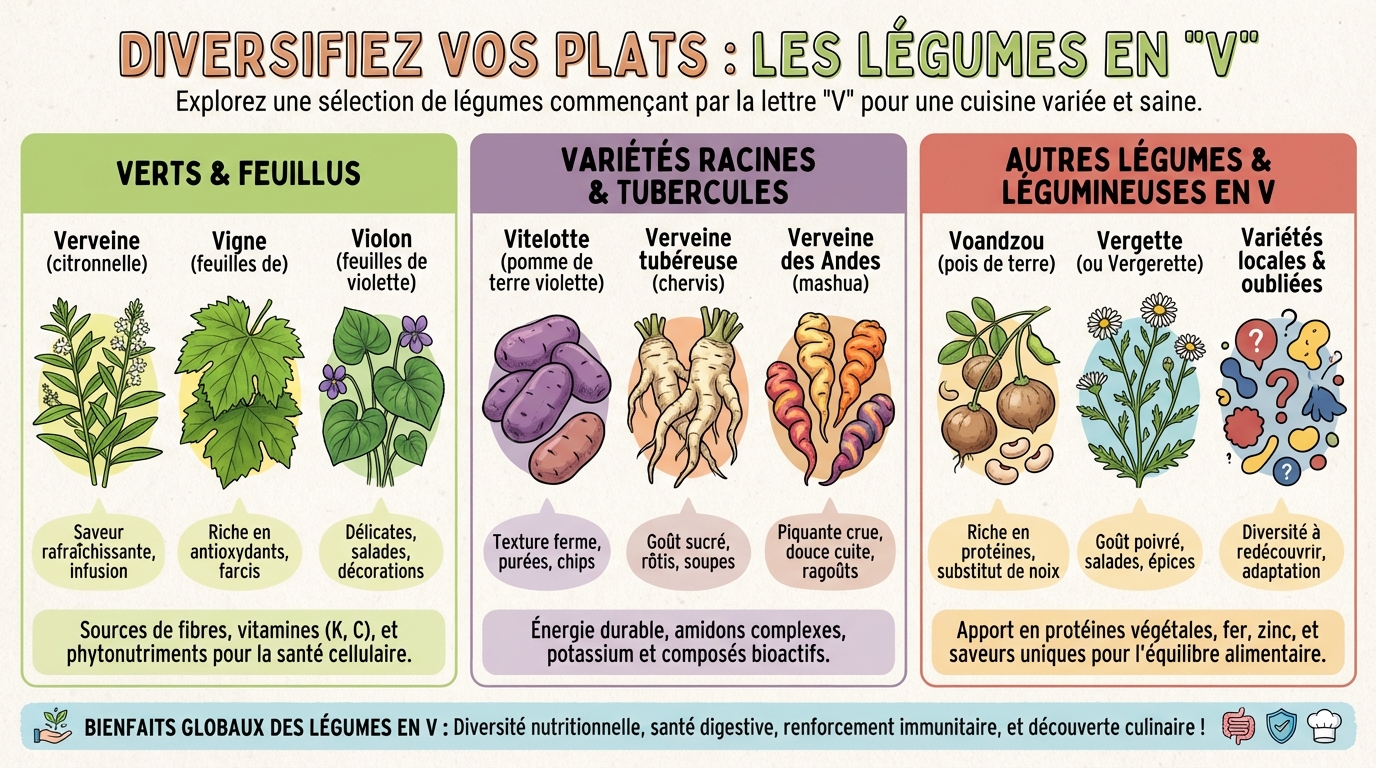 Elenco delle verdure con la V