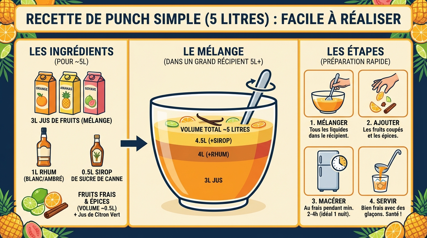 Ricetta semplice per punch da 5 L facile da preparare 1 Preparazione della ricetta