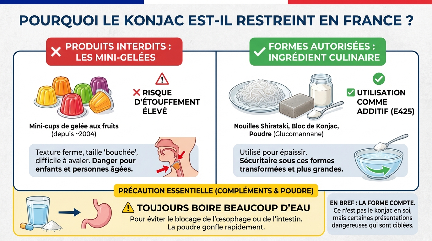 Perché il konjac è vietato in Francia? 1 Dangers associés au konjac