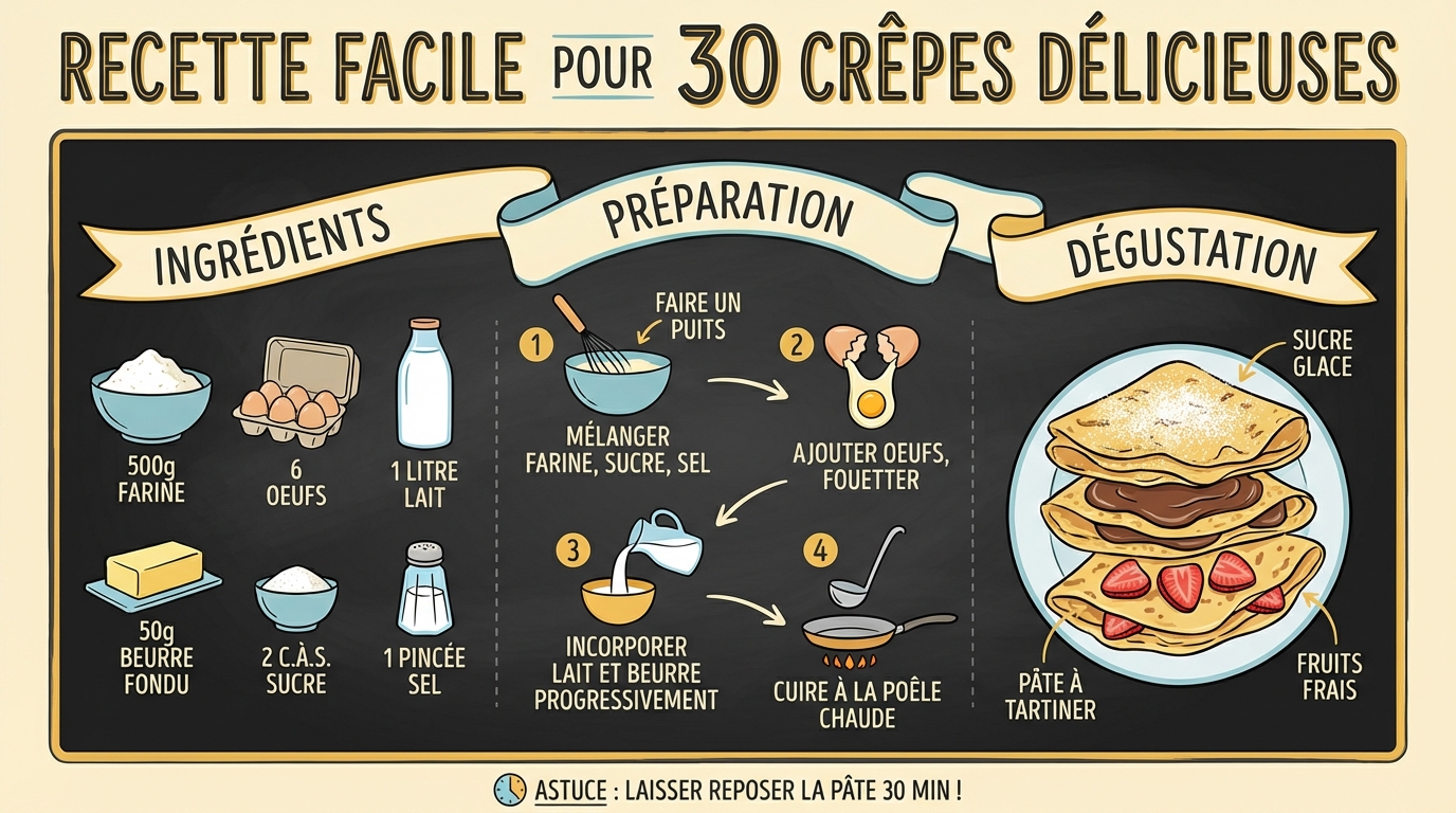Ricetta facile per 30 crêpe deliziose 1 Varianti della ricetta